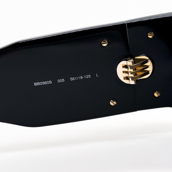 NEW BALENCIAGA BB0360S 005 SUNGLASSES UNISEX BLACK RECTANGULAR BALENCIAGA - Picture 11 of 13